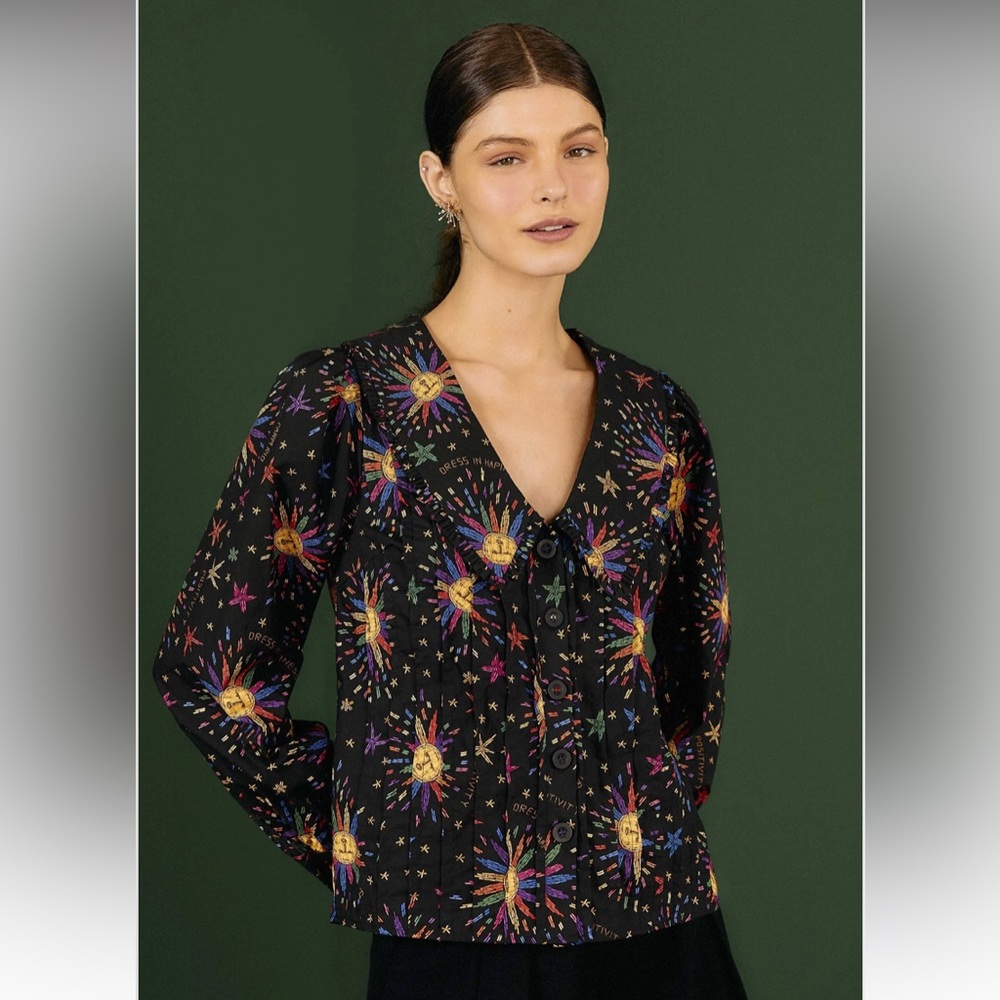 Farm Rio Rainbow Suns Blouse